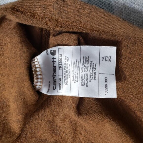 Carhartt Shirt Mens 3XL Brown Pockets Relaxed Fit Short Sleeve Workwear - Picture 7 of 12